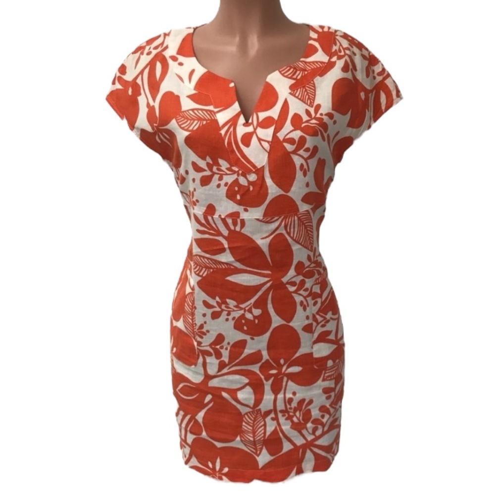 Boden Linen Dress Tropical size 8 Resort Wear Vacation Spring Summer